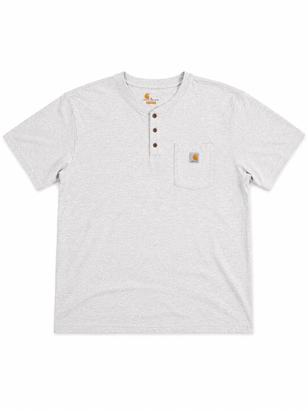 Carhartt Light Gray Short-Sleeve Henley Pocket Tee